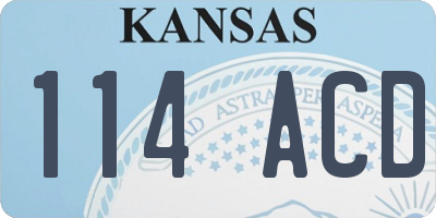 KS license plate 114ACD