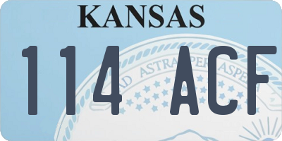 KS license plate 114ACF