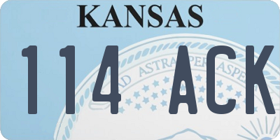 KS license plate 114ACK