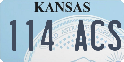 KS license plate 114ACS