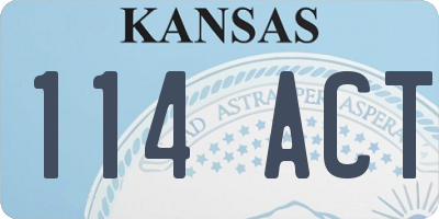 KS license plate 114ACT