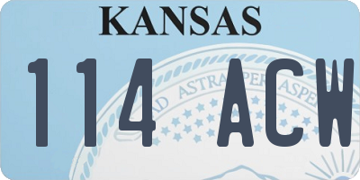 KS license plate 114ACW