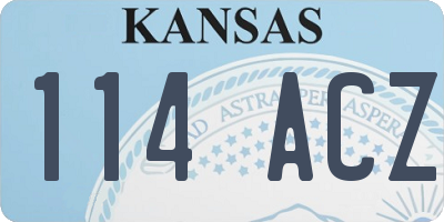 KS license plate 114ACZ