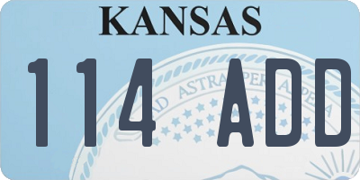 KS license plate 114ADD