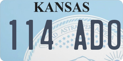 KS license plate 114ADO