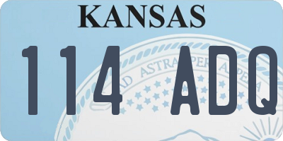 KS license plate 114ADQ