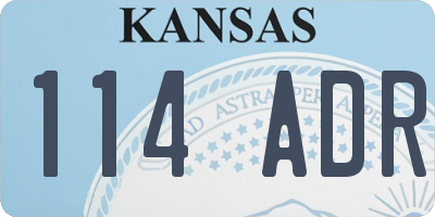 KS license plate 114ADR