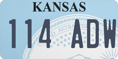 KS license plate 114ADW