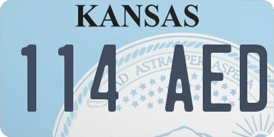 KS license plate 114AED