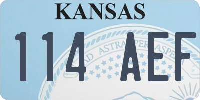 KS license plate 114AEF