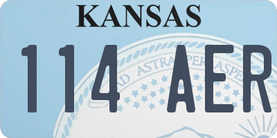 KS license plate 114AER