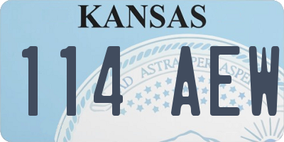 KS license plate 114AEW