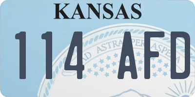 KS license plate 114AFD