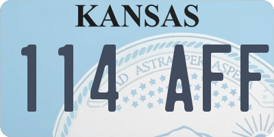 KS license plate 114AFF