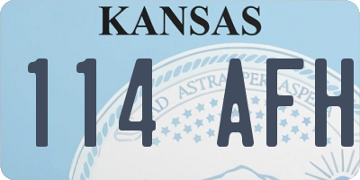 KS license plate 114AFH