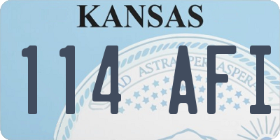 KS license plate 114AFI