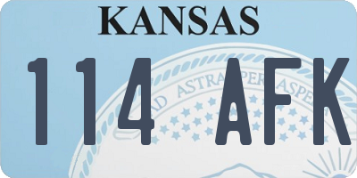 KS license plate 114AFK
