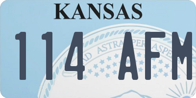 KS license plate 114AFM