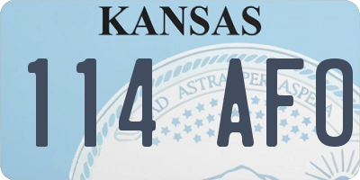 KS license plate 114AFO