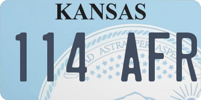 KS license plate 114AFR