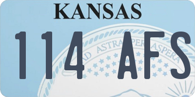 KS license plate 114AFS