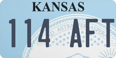 KS license plate 114AFT