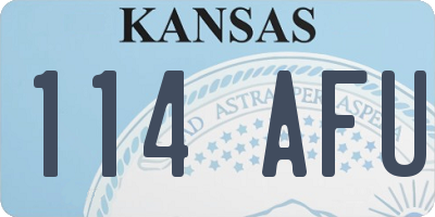 KS license plate 114AFU