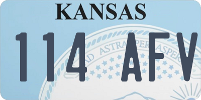 KS license plate 114AFV