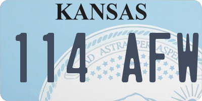 KS license plate 114AFW
