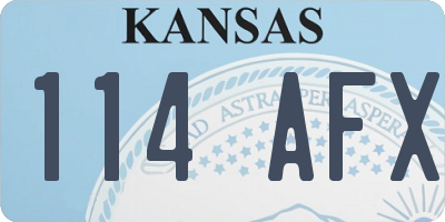 KS license plate 114AFX