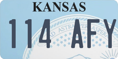 KS license plate 114AFY