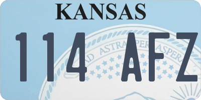 KS license plate 114AFZ