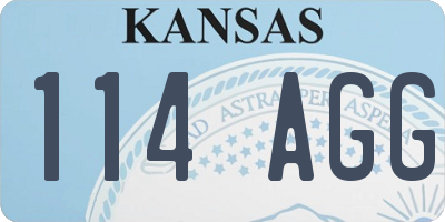 KS license plate 114AGG