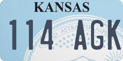 KS license plate 114AGK