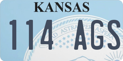 KS license plate 114AGS
