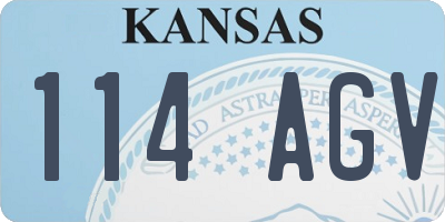 KS license plate 114AGV