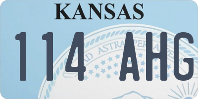 KS license plate 114AHG