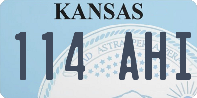 KS license plate 114AHI