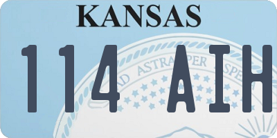 KS license plate 114AIH