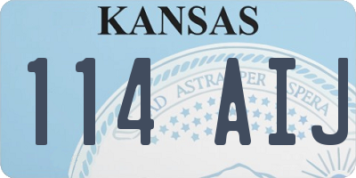 KS license plate 114AIJ