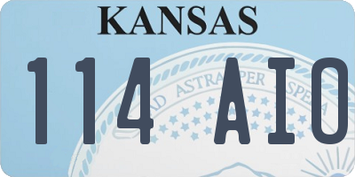 KS license plate 114AIO