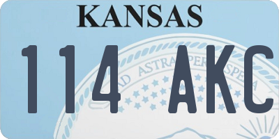 KS license plate 114AKC