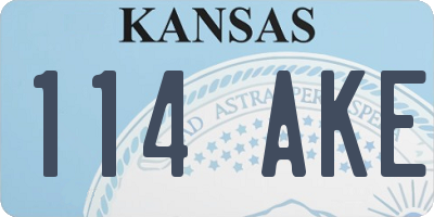 KS license plate 114AKE