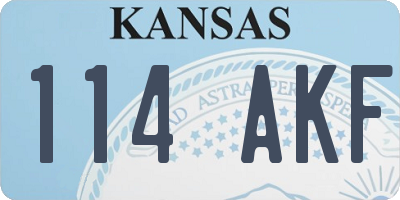 KS license plate 114AKF