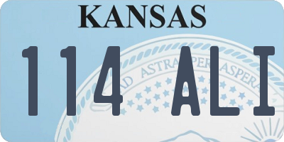 KS license plate 114ALI
