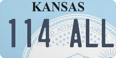 KS license plate 114ALL
