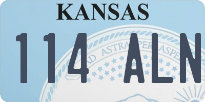 KS license plate 114ALN