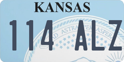 KS license plate 114ALZ