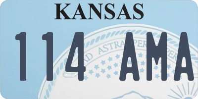 KS license plate 114AMA