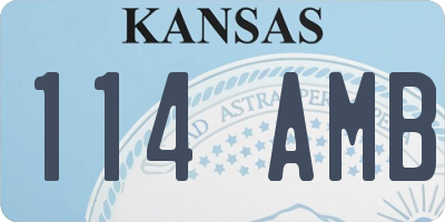 KS license plate 114AMB